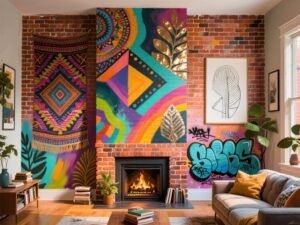 Colorful Brick Wall Painting