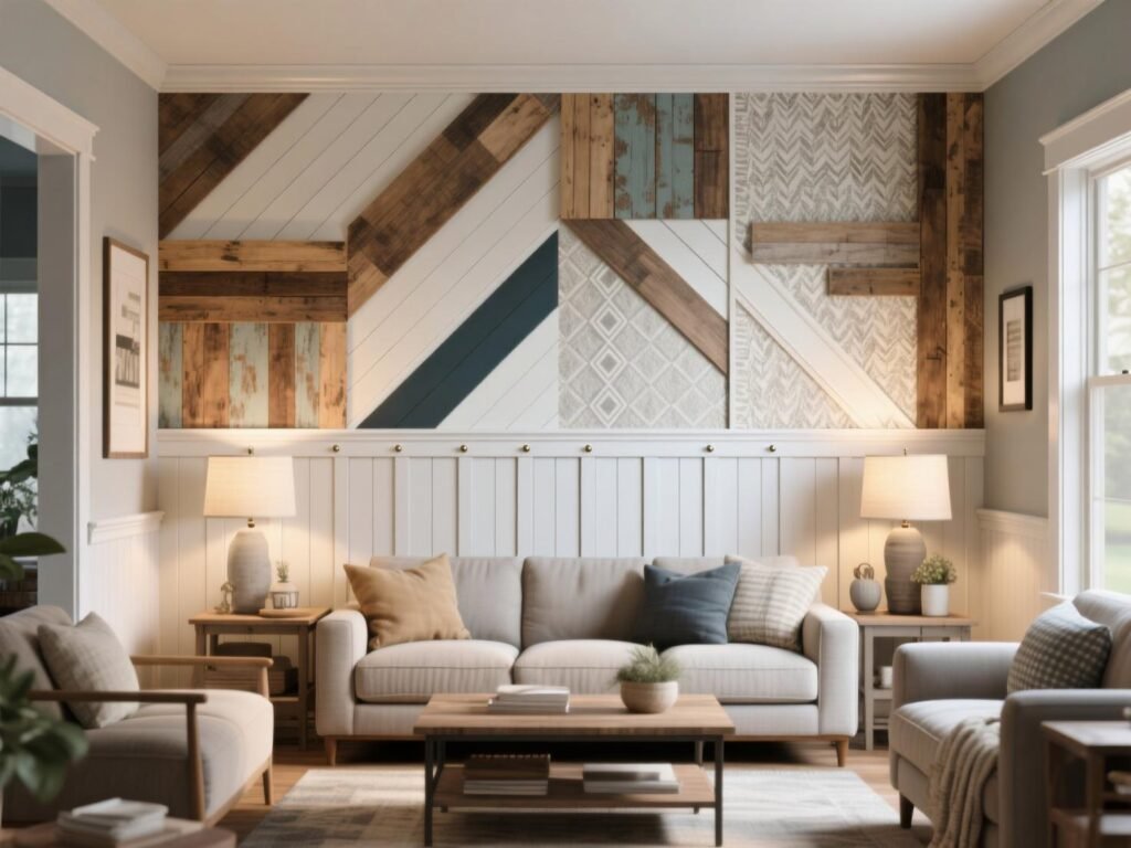 DIY Living Room Wall Paneling