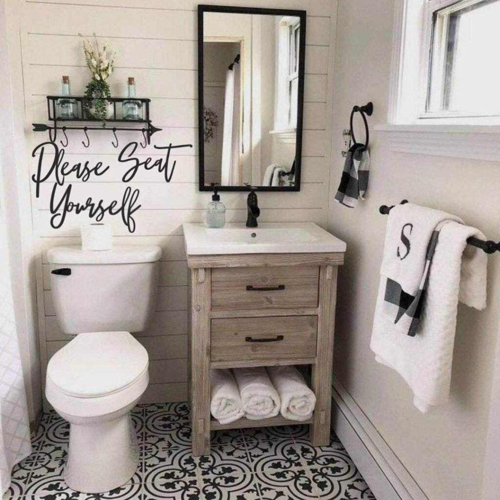 Retreat Farmhouse Half Bathroom Ideas