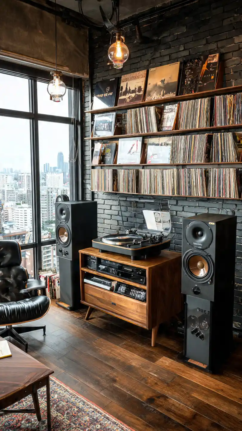 Compact Sound System for Men's Studio Apartment