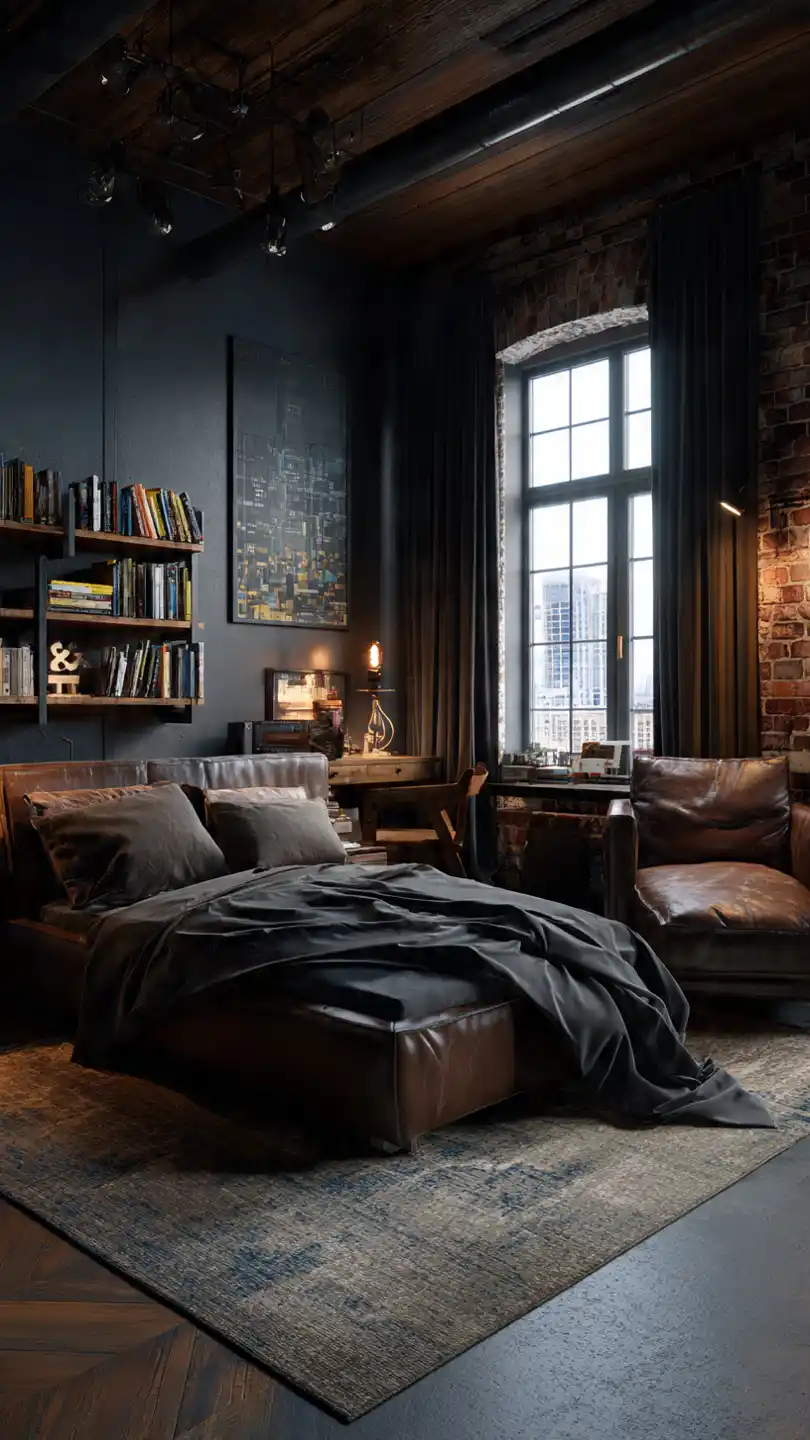 Industrial-Style Decor for Men's Studio Apartment