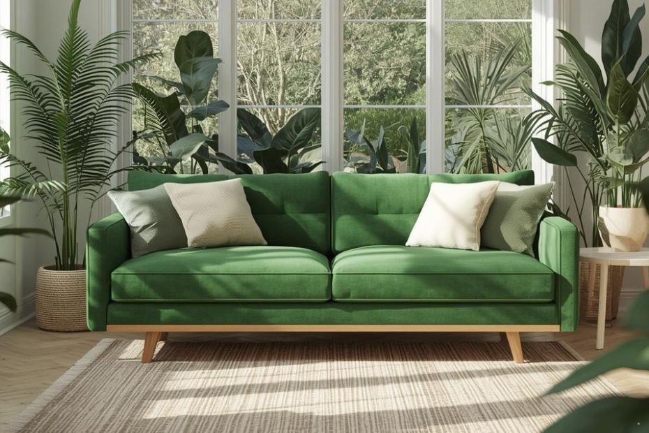 green couch living room ideas